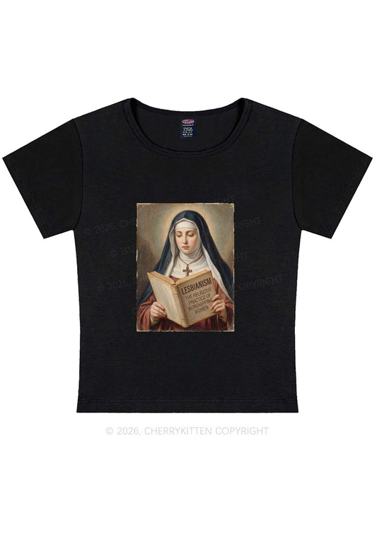 Lesbianism Nun Pride Y2K Baby Tee Cherrykitten