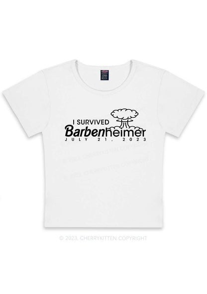 Curvy I Survived Barbenheimer Y2K Baby Tee Cherrykitten