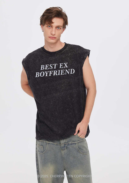 Custom Text Glitter Y2K Washed Muscle Tank Cherrykitten