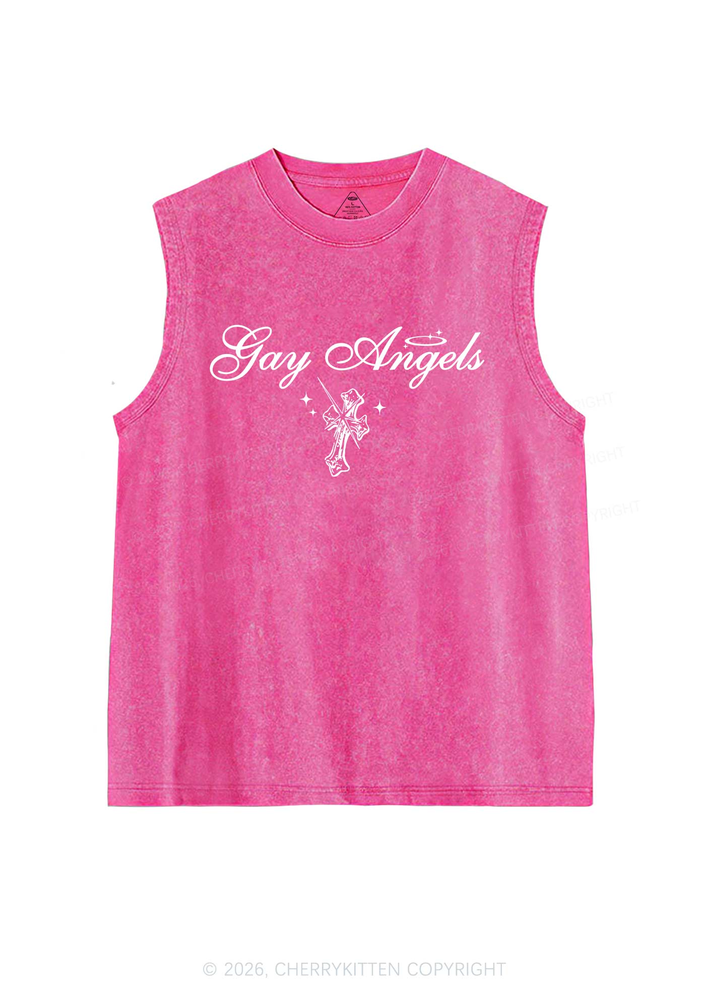 Gay Angels Pride Y2K Washed Muscle Tank Cherrykitten
