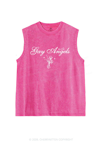 Gay Angels Pride Y2K Washed Muscle Tank Cherrykitten