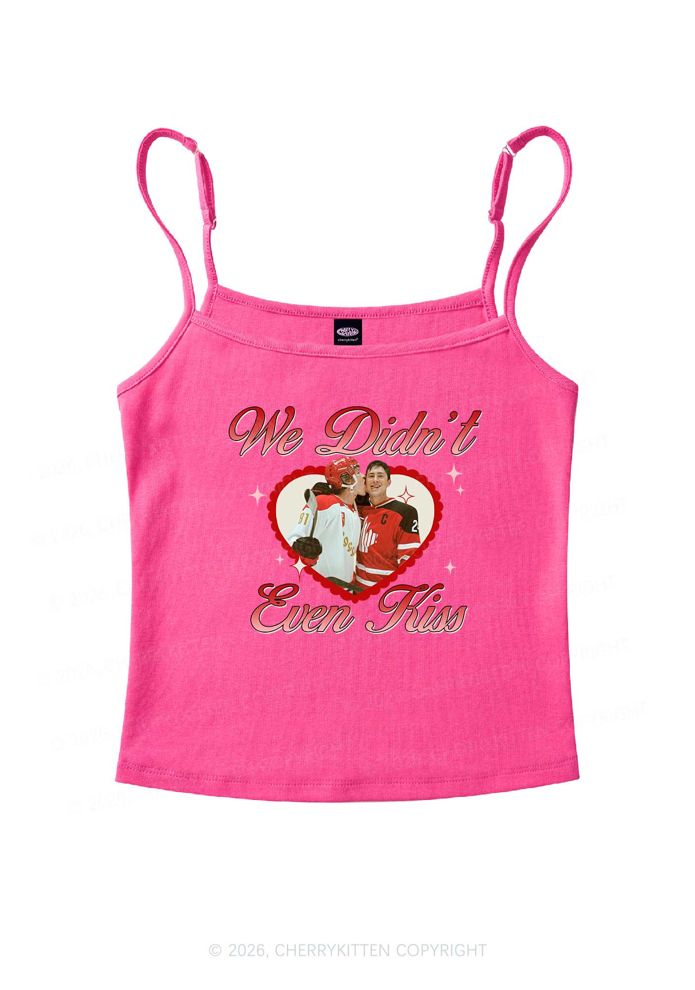 We Didnt Even Kiss HR Y2K Spaghetti Strap Cami Cherrykitten