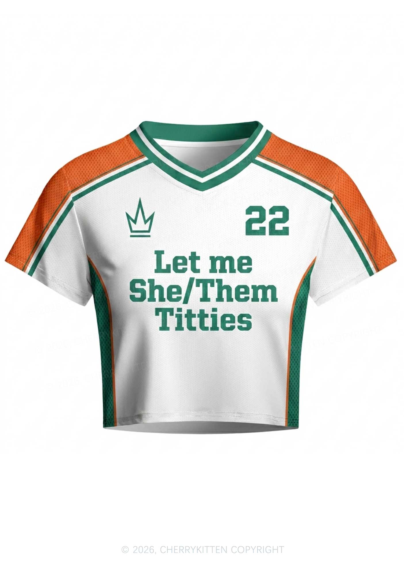 Let Me She Them Txtties Pride Y2K Crop Football Jersey Shirts Cherrykitten