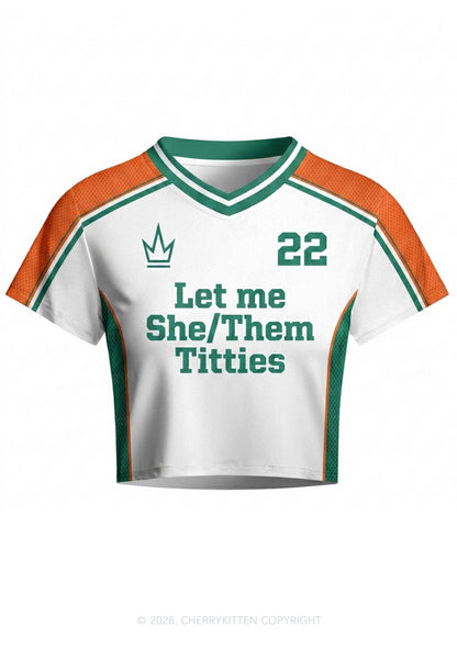Let Me She Them Txtties Pride Y2K Crop Football Jersey Shirts Cherrykitten