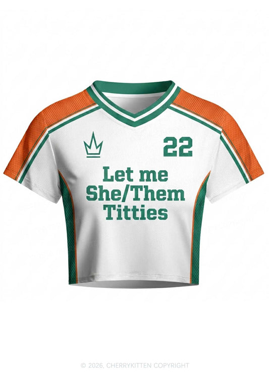 Let Me She Them Txtties Pride Y2K Crop Football Jersey Shirts Cherrykitten