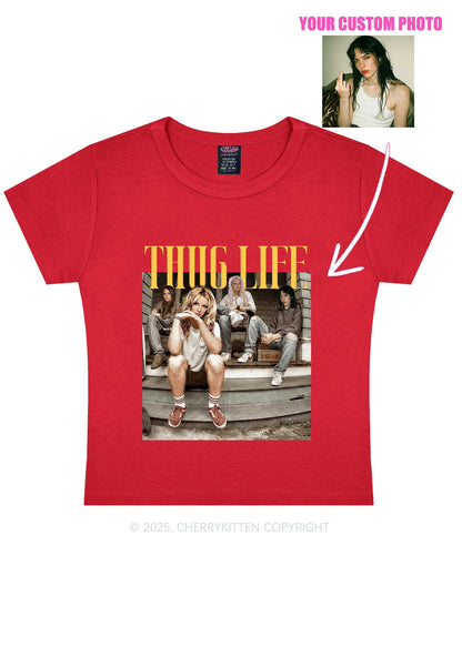 Custom Girls Thug Life Y2K Baby Tee Cherrykitten