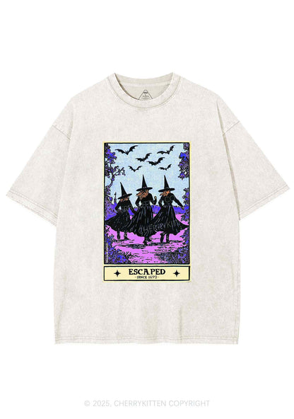 Halloween Escaped Witch Y2K Shirts Washed Tee Cherrykitten