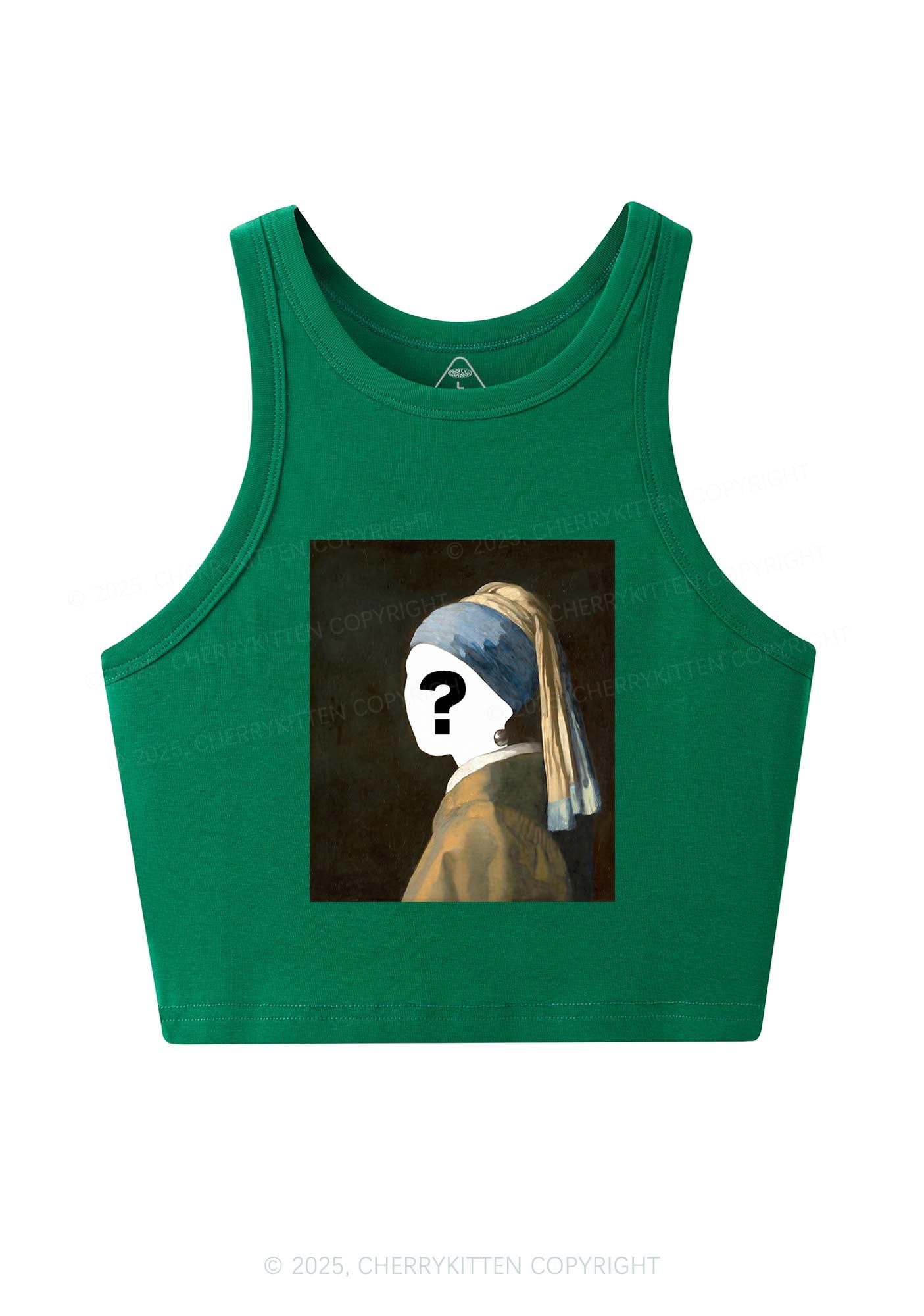 Custom Pearl Portrait Y2K Crop Tank Top Cherrykitten
