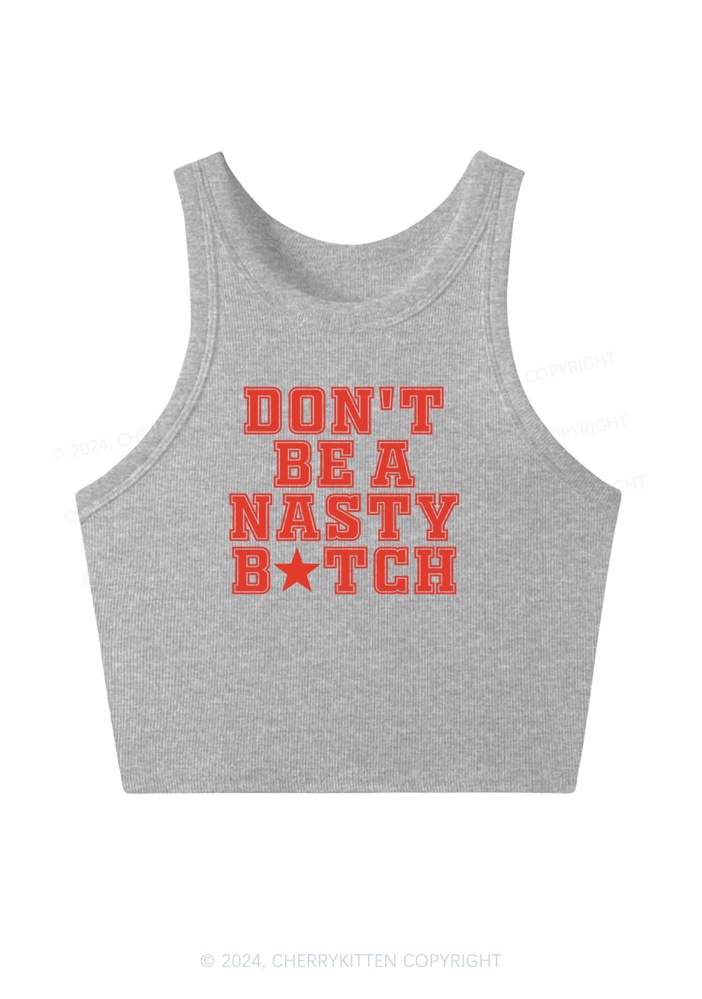 Nasty Bxxch Y2K Crop Tank Top Cherrykitten