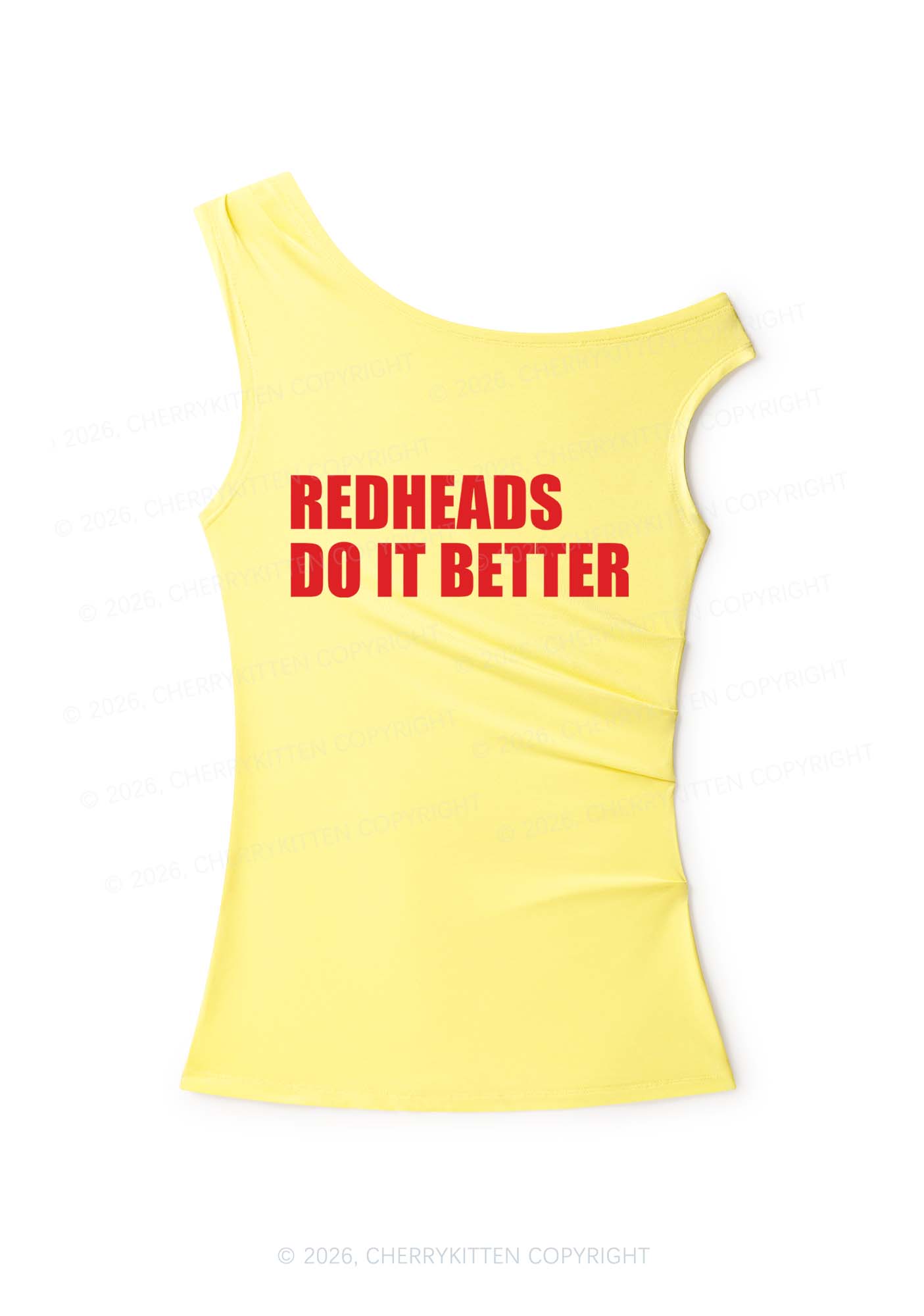 Redheads Do It Better Y2K Off Shoulder Tank Top Cherrykitten