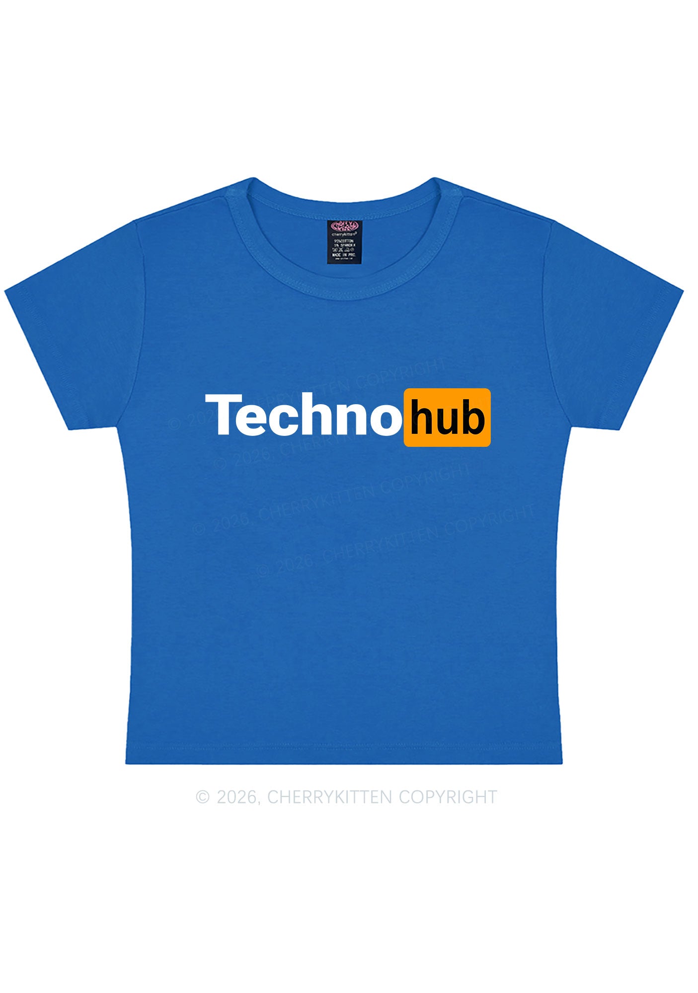 Techno Hub Y2K Baby Tee Cherrykitten