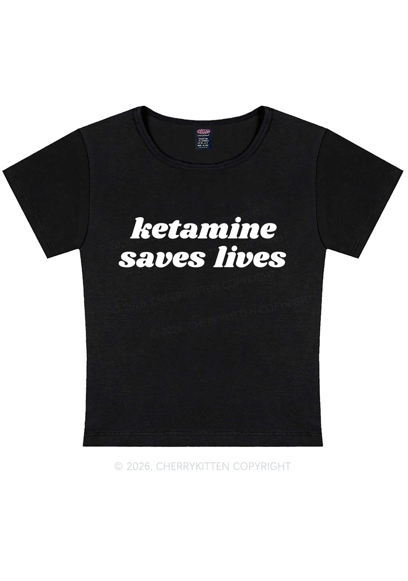 Kxxamine Saves Lives Y2K Baby Tee Cherrykitten