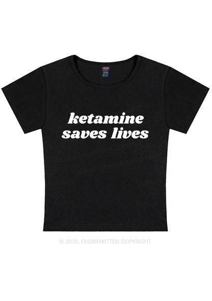 Kxxamine Saves Lives Y2K Baby Tee Cherrykitten