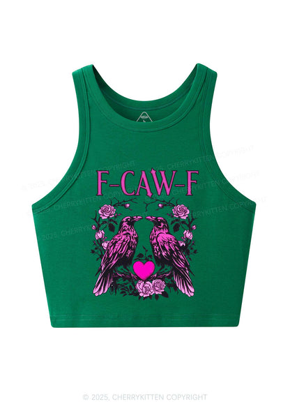 F CAW F Pink Ravens Valentine's Day Y2K Crop Tank Top Cherrykitten