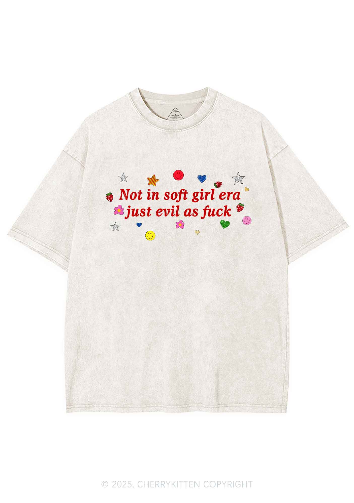 Not In Soft Girl Era Y2K Shirts Washed Tee Cherrykitten