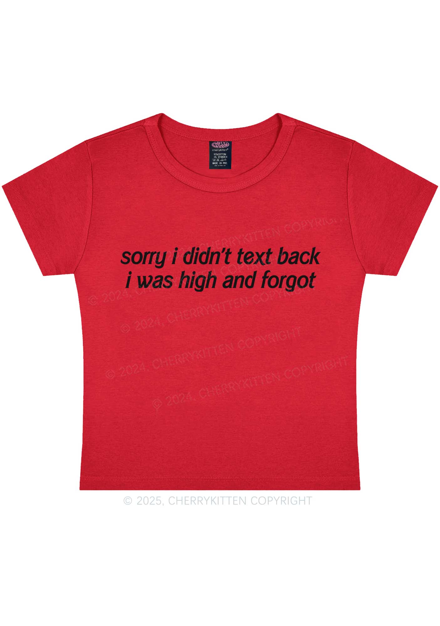 I Was High And Forgot Y2K Baby Tee Cherrykitten