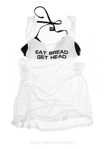 Eat Bread Get Head Y2K Sheer Boyfriend Tank Cherrykitten