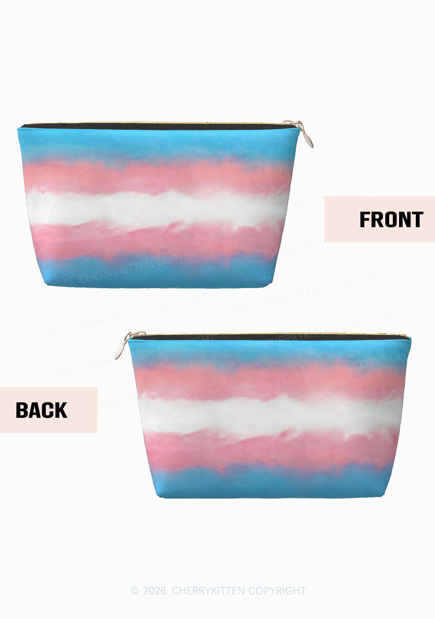 Transgender Flag Pride Y2K Makeup Bag Cherrykitten