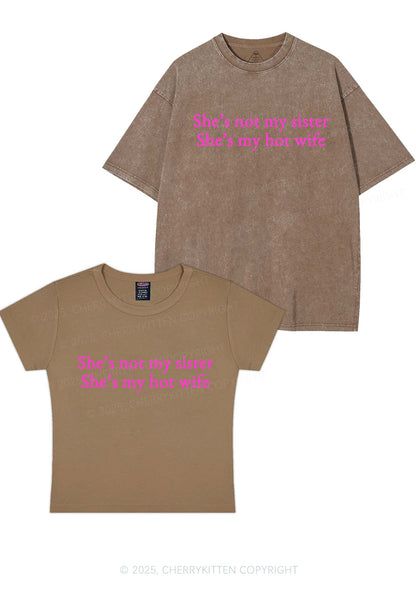 Shes Not My Sister Y2K Valentine's Day Couple Shirt Cherrykitten