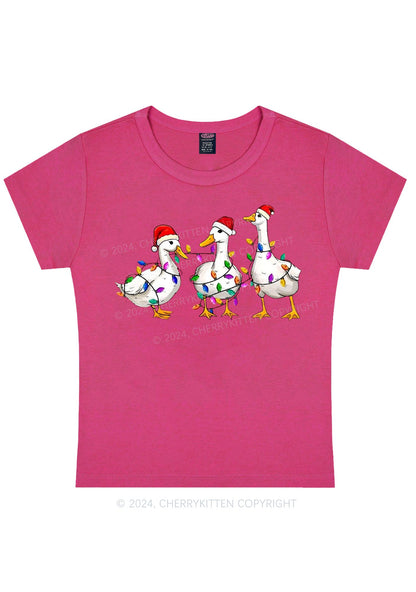Christmas Santa Duck Y2K Baby Tee Cherrykitten