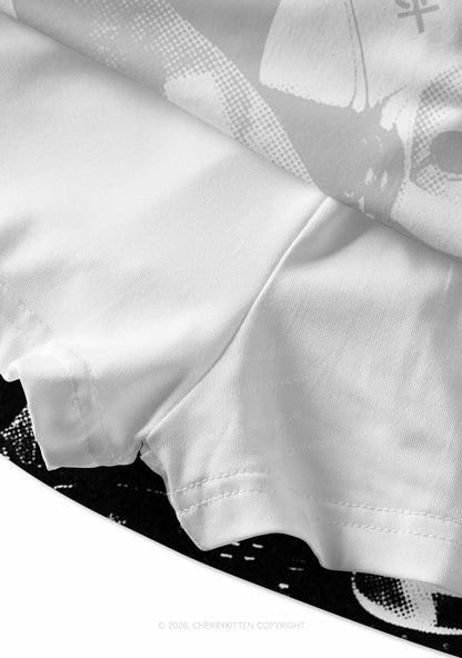 DJ Nun Y2K Print Mini Skirt Cherrykitten
