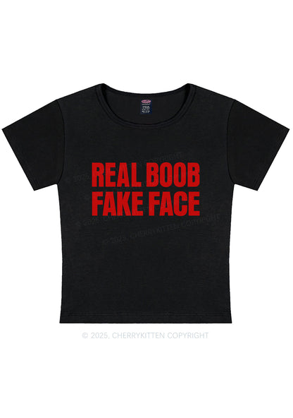 Fake Face Real Bxxb Y2K Baby Tee Cherrykitten