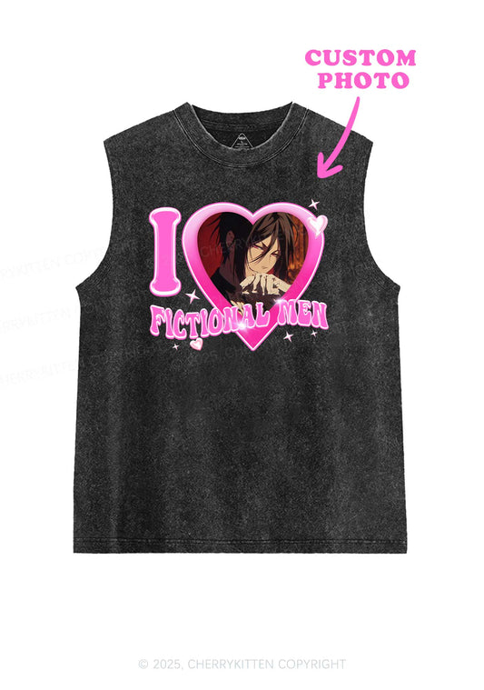 Custom I Love Fictional Men Y2K Washed Muscle Tank Cherrykitten