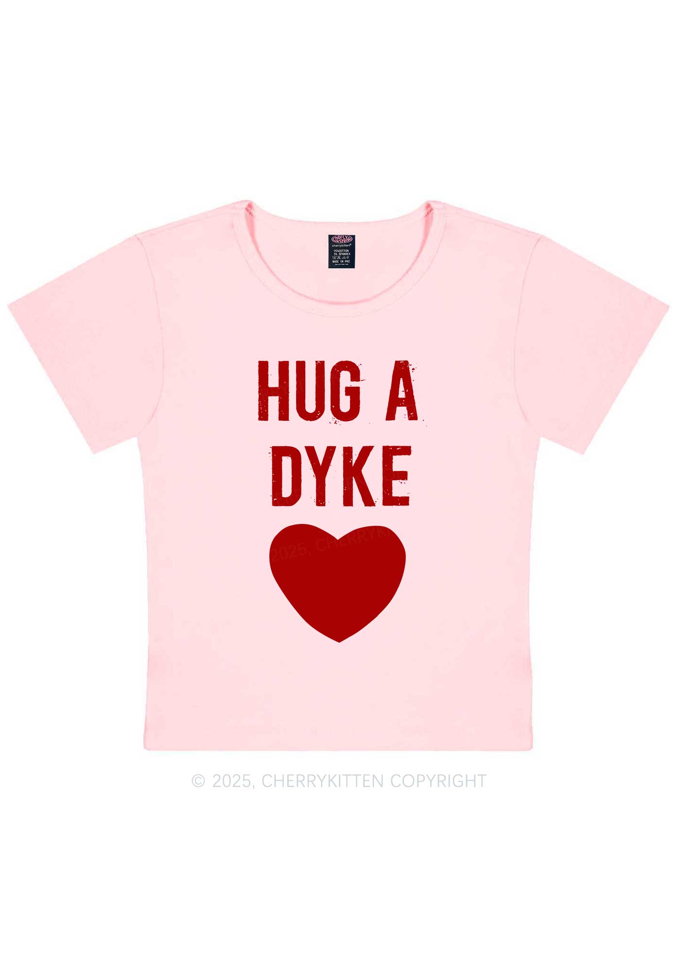 Hug A Dyke Y2K Baby Tee Cherrykitten