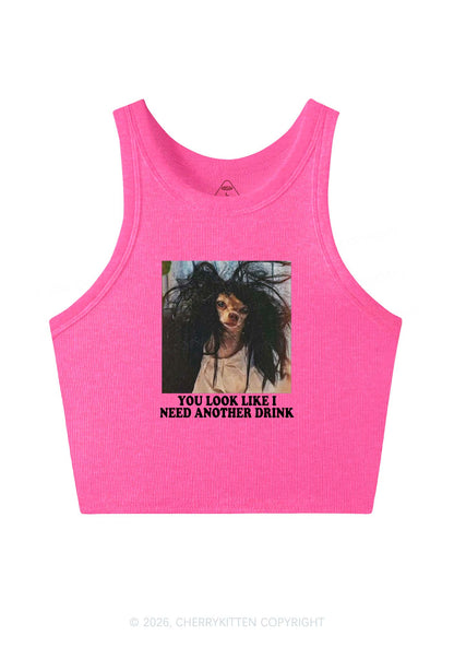 You Look Like I Need Another Drink Y2K Crop Tank Top Cherrykitten