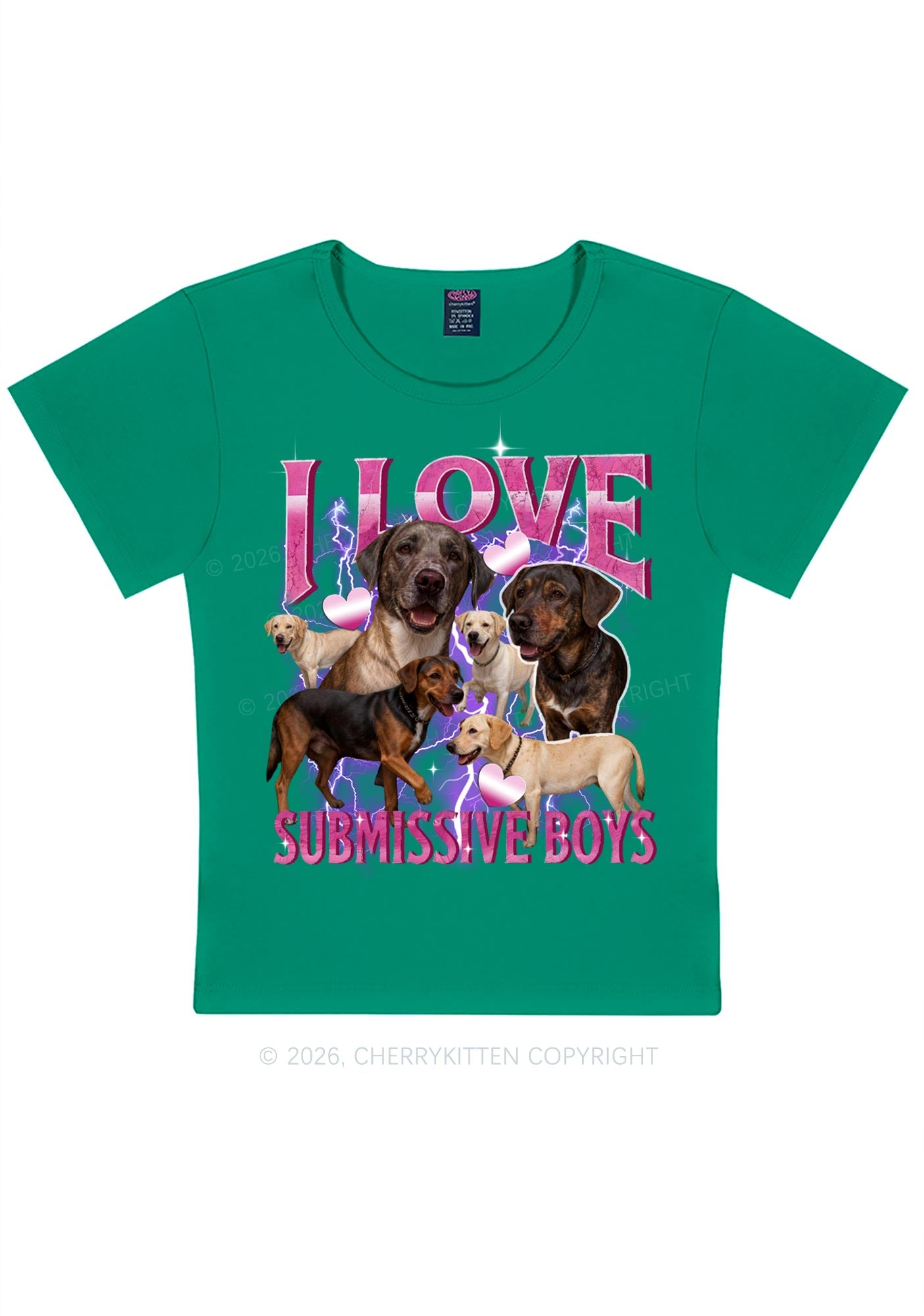 I Love S Dogs Y2K Baby Tee Cherrykitten