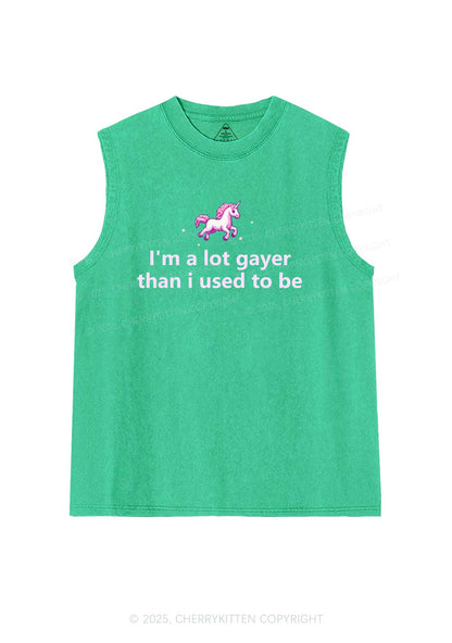 Im A Lot Gayer Pride Y2K Washed Muscle Tank Cherrykitten