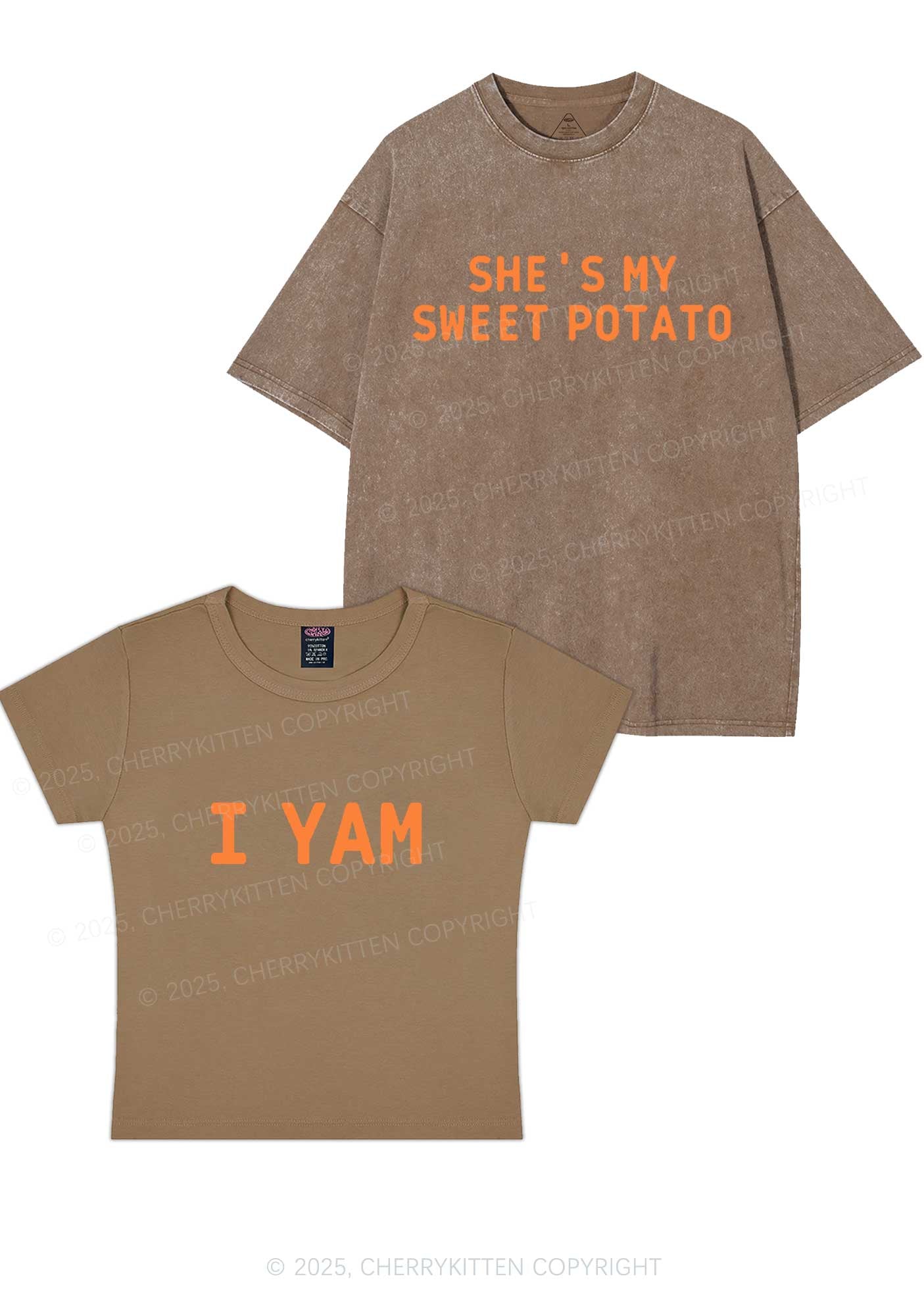 Shes My Sweet Potato Y2K Valentine's Day Couple Shirt Cherrykitten