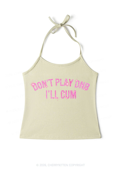 Rhinestone Dont Play DNB Y2K Halter Neck Cami Cherrykitten