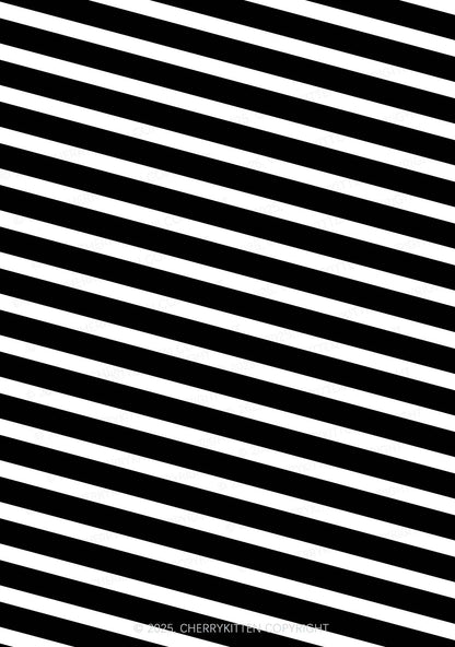 Black And White Stripes Y2K Print Bikini Set Cherrykitten