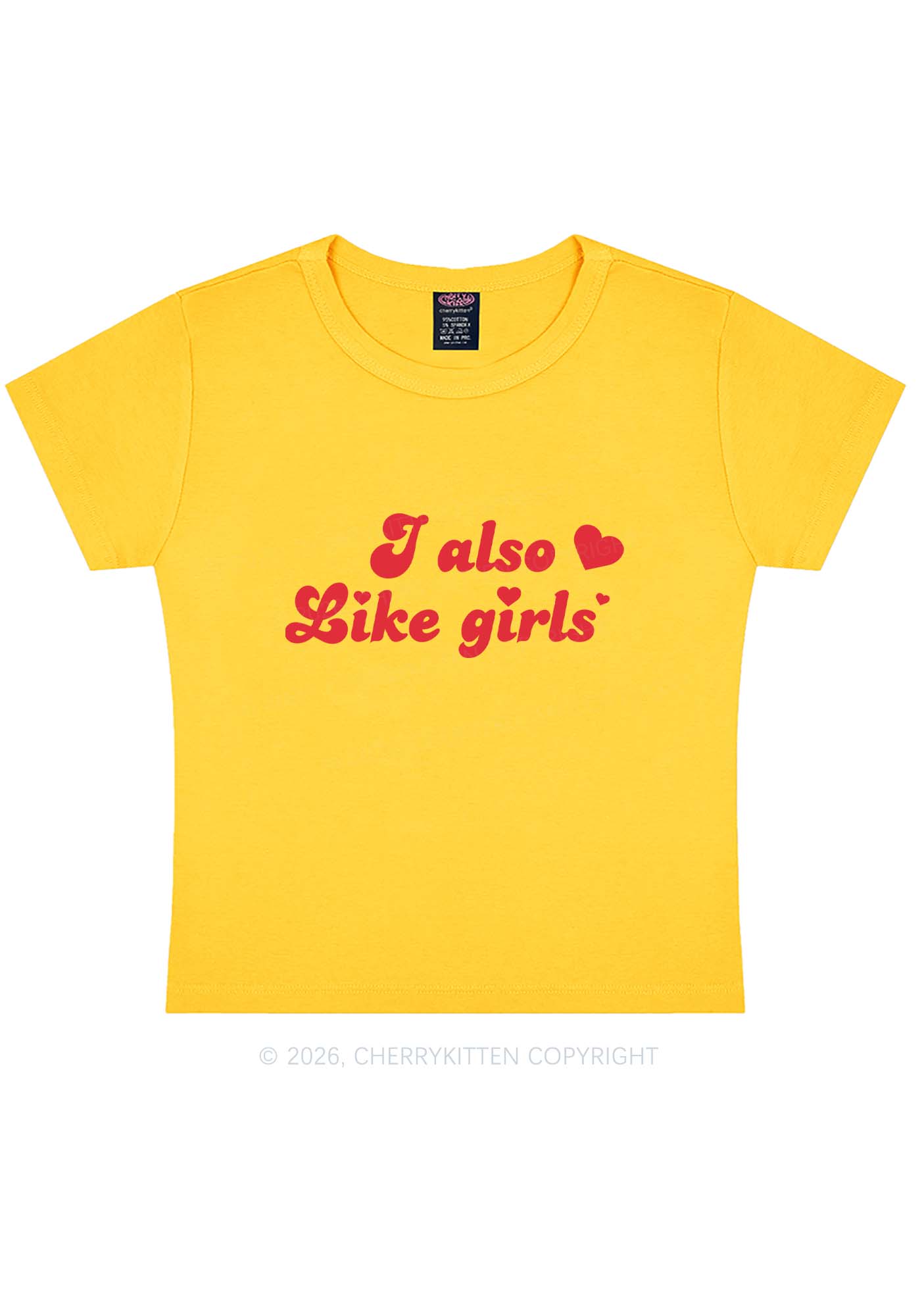 I Also Like Girls Pride Y2K Baby Tee Cherrykitten