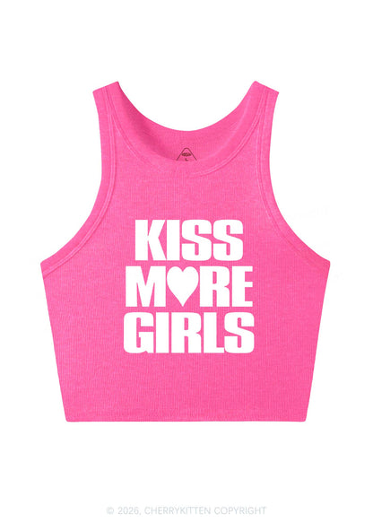 Kiss More Girls Heart Pride Y2K Crop Tank Top Cherrykitten