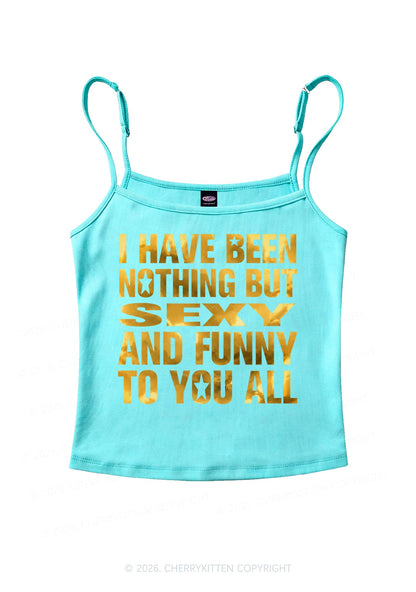 I Have Been Nothing Silver Foil Printed Y2K Spaghetti Strap Cami Cherrykitten