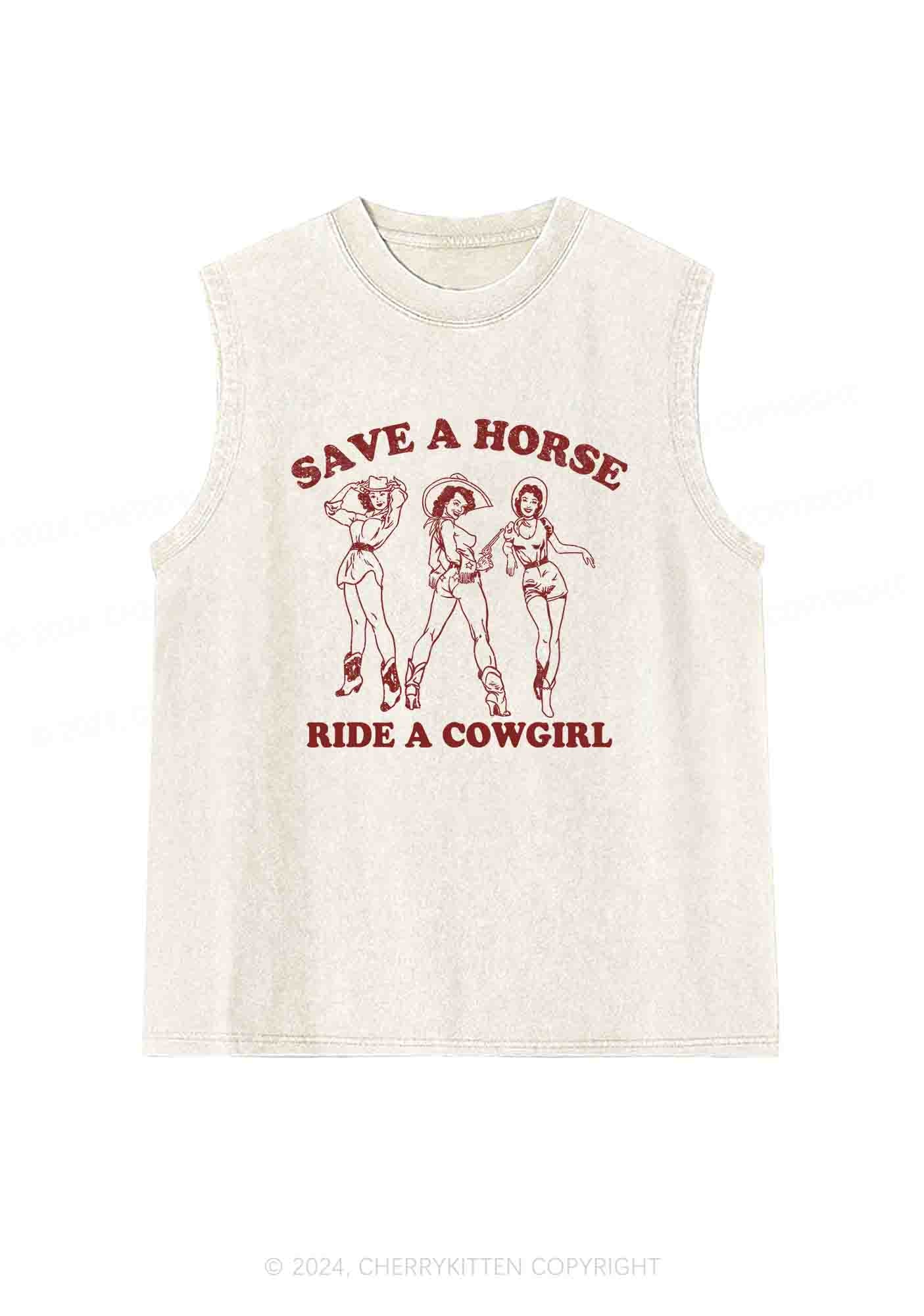 Ride A Cowgirl Y2K Washed Tank Cherrykitten