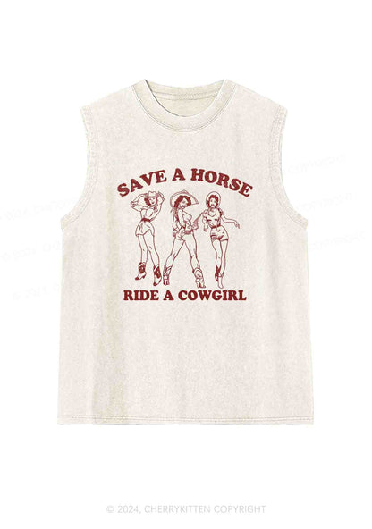 Ride A Cowgirl Y2K Washed Tank Cherrykitten