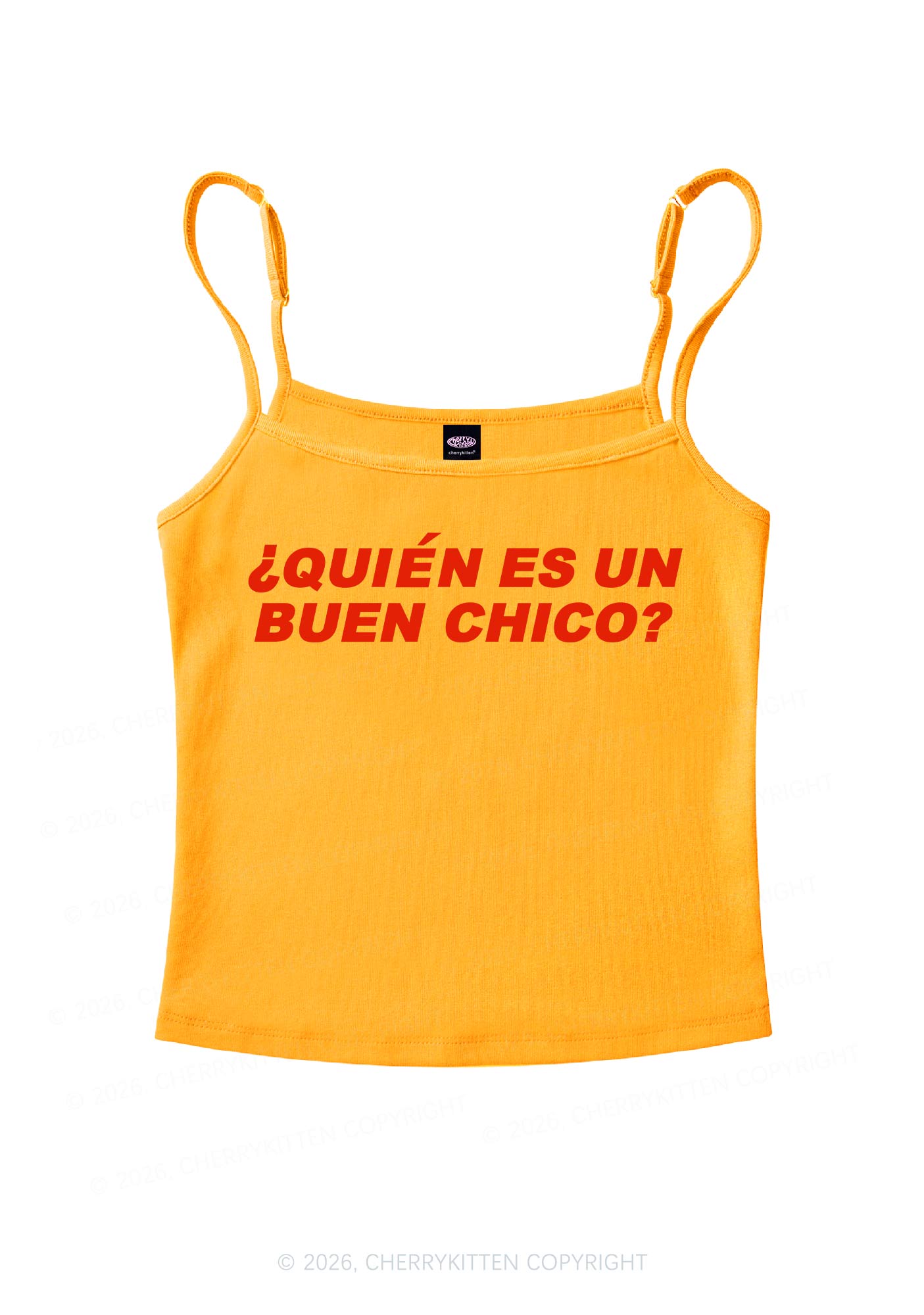 Quien Es Un Buen Chico Y2K Spaghetti Strap Cami Cherrykitten