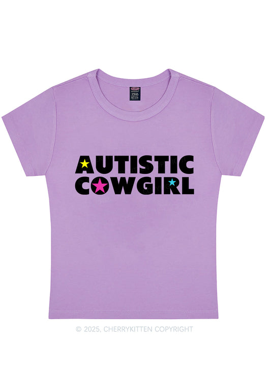 Autistic Cowgirl Y2K Baby Tee Cherrykitten