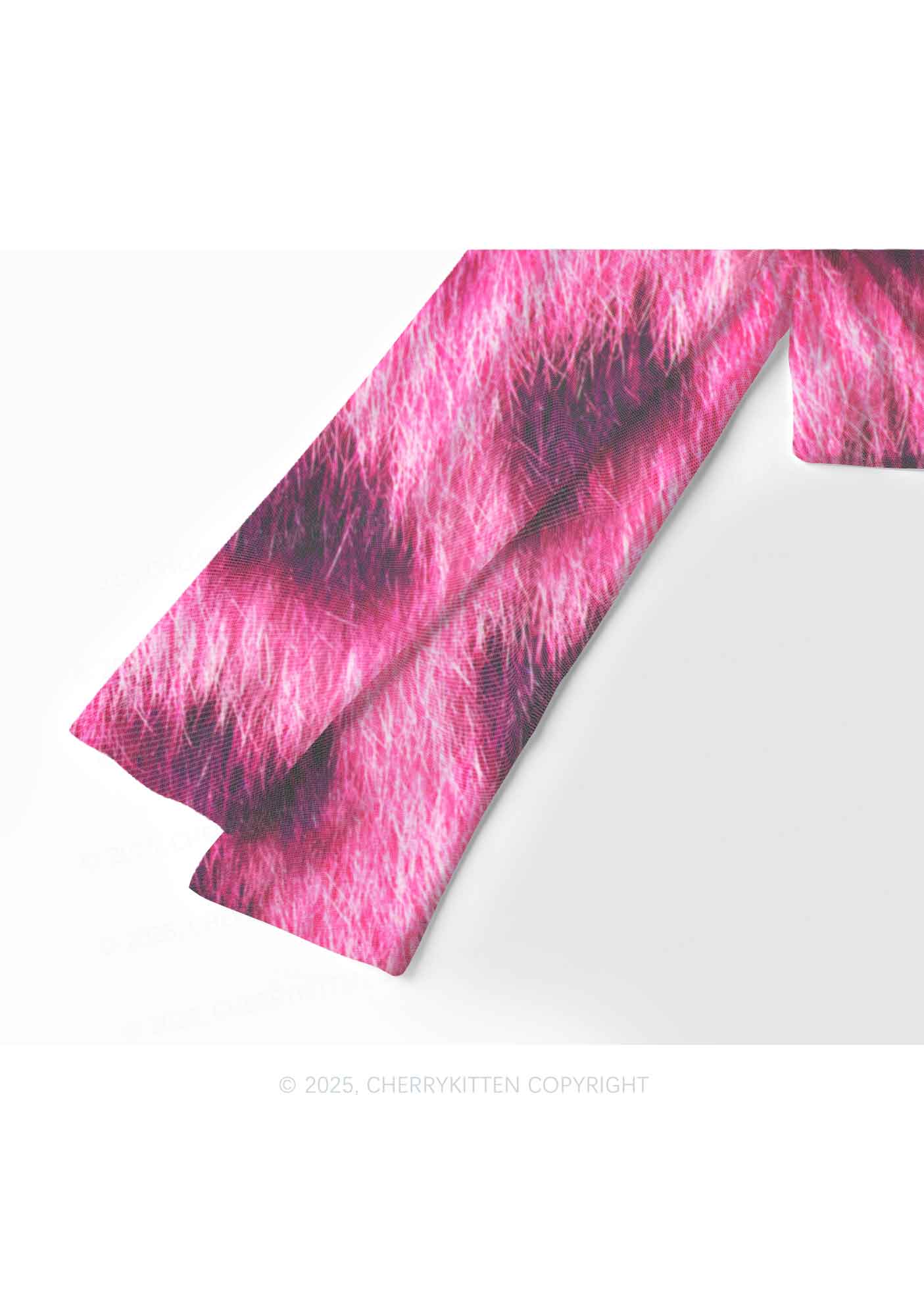 Pink Leopard Cxxt Y2K Mesh Long Sleeve Crop Top Cherrykitten