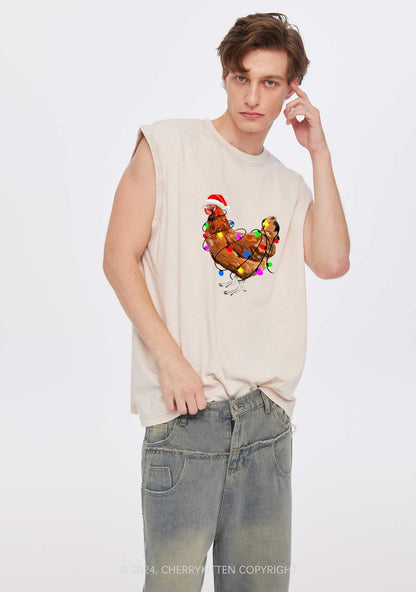 Christmas Hen Y2K Washed Tank Cherrykitten