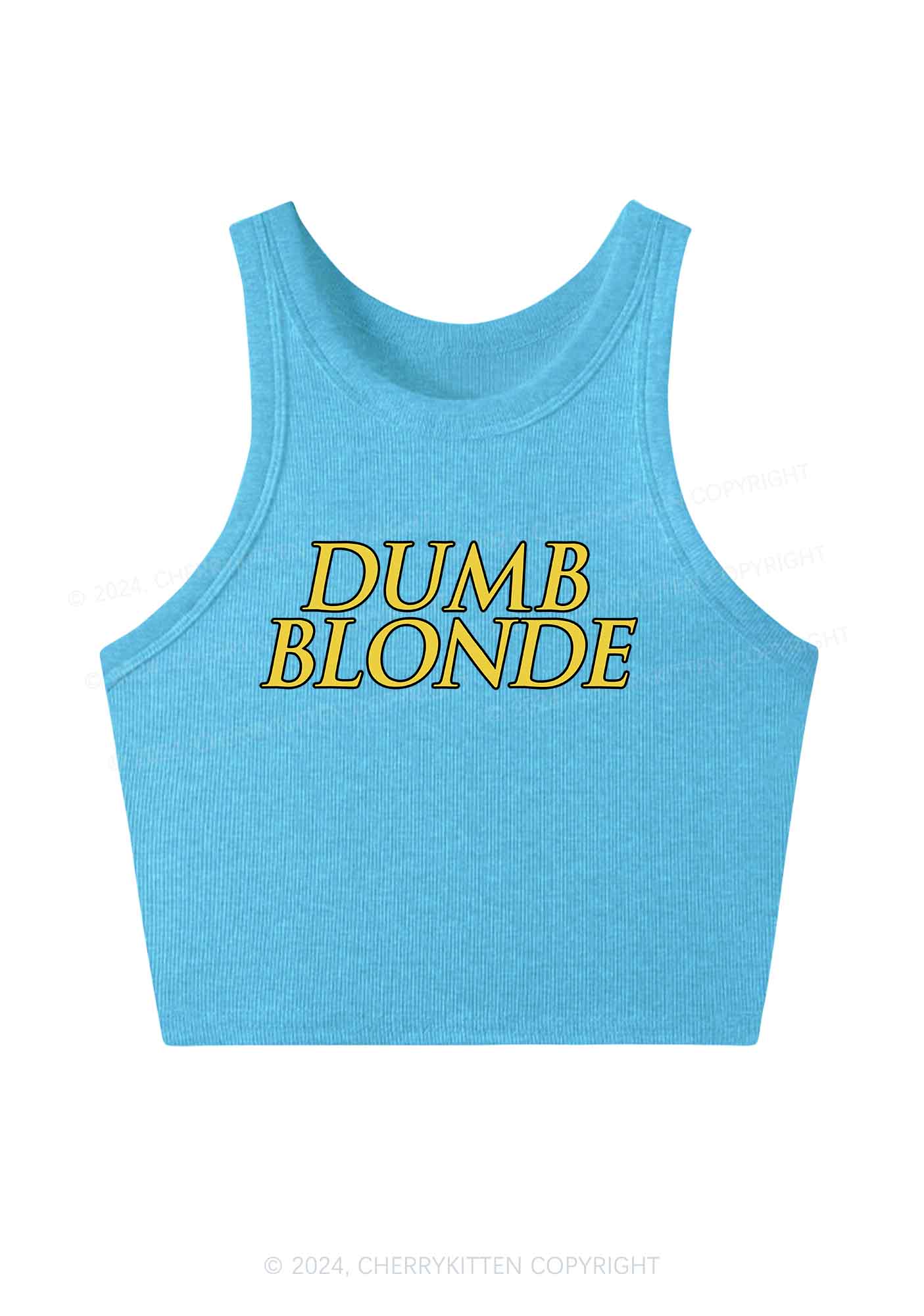 Dumb Blonde Y2K Crop Tank Top Cherrykitten