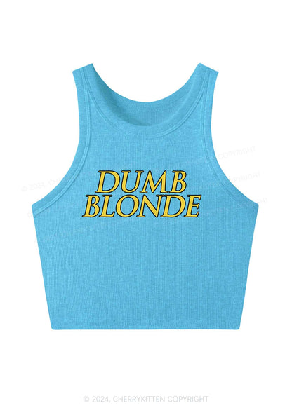 Dumb Blonde Y2K Crop Tank Top Cherrykitten