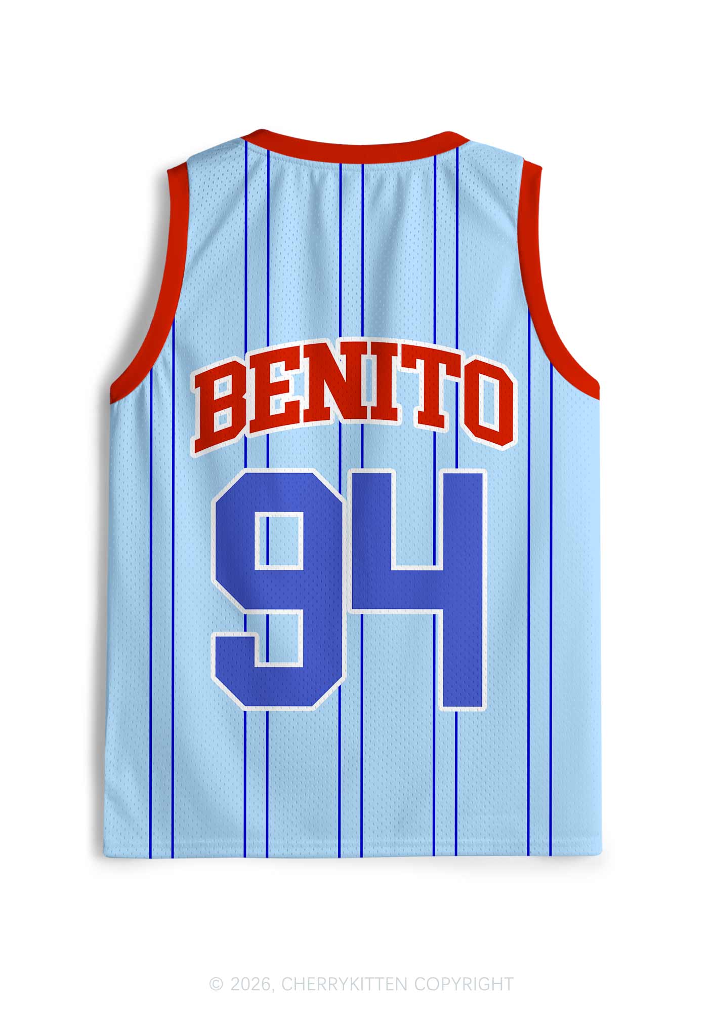 Blue Stripe Football Bunny Y2K Sport Jersey Tank Cherrykitten