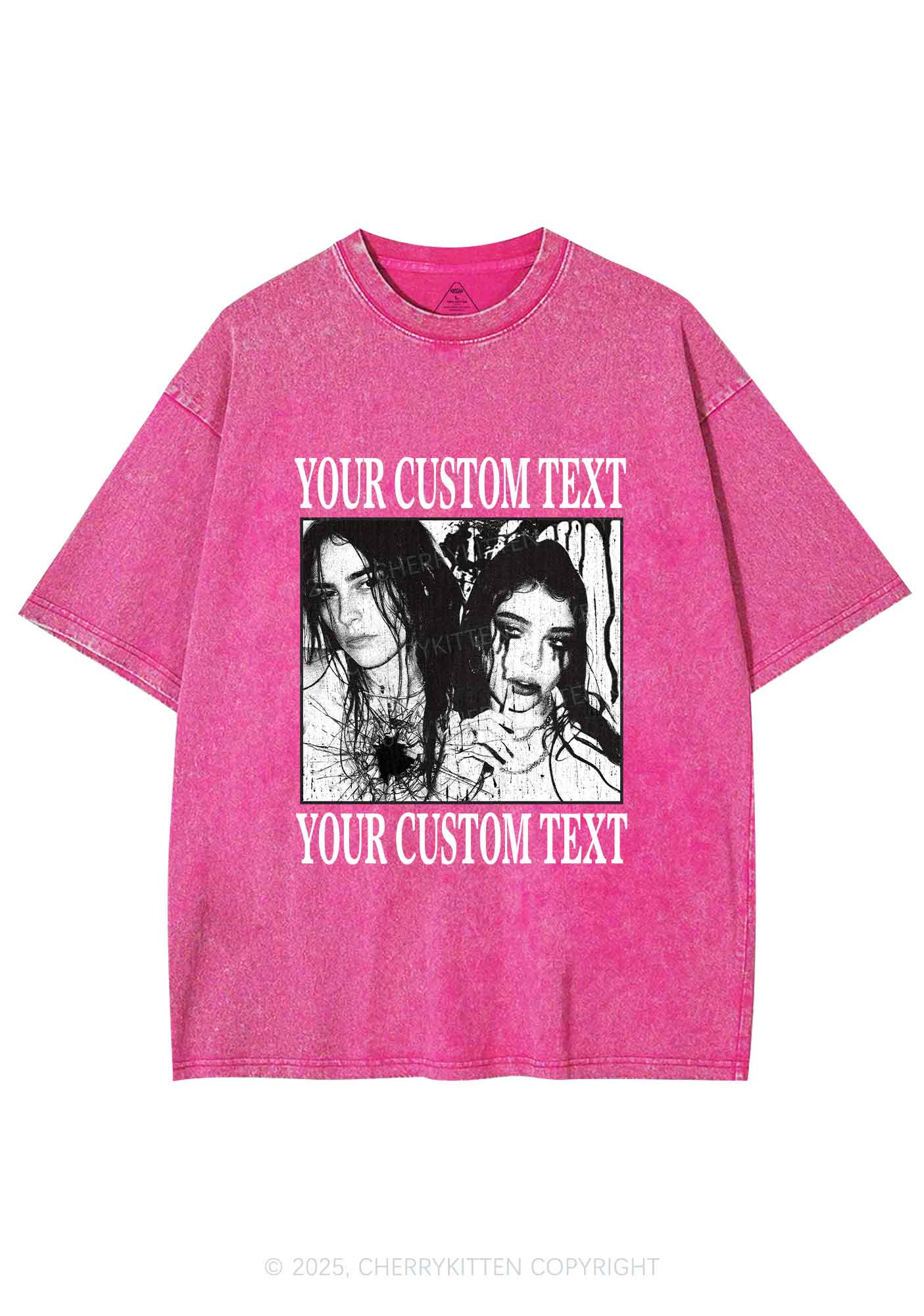 Custom Halloween Creepy Couple Y2K Shirts Washed Tee Cherrykitten
