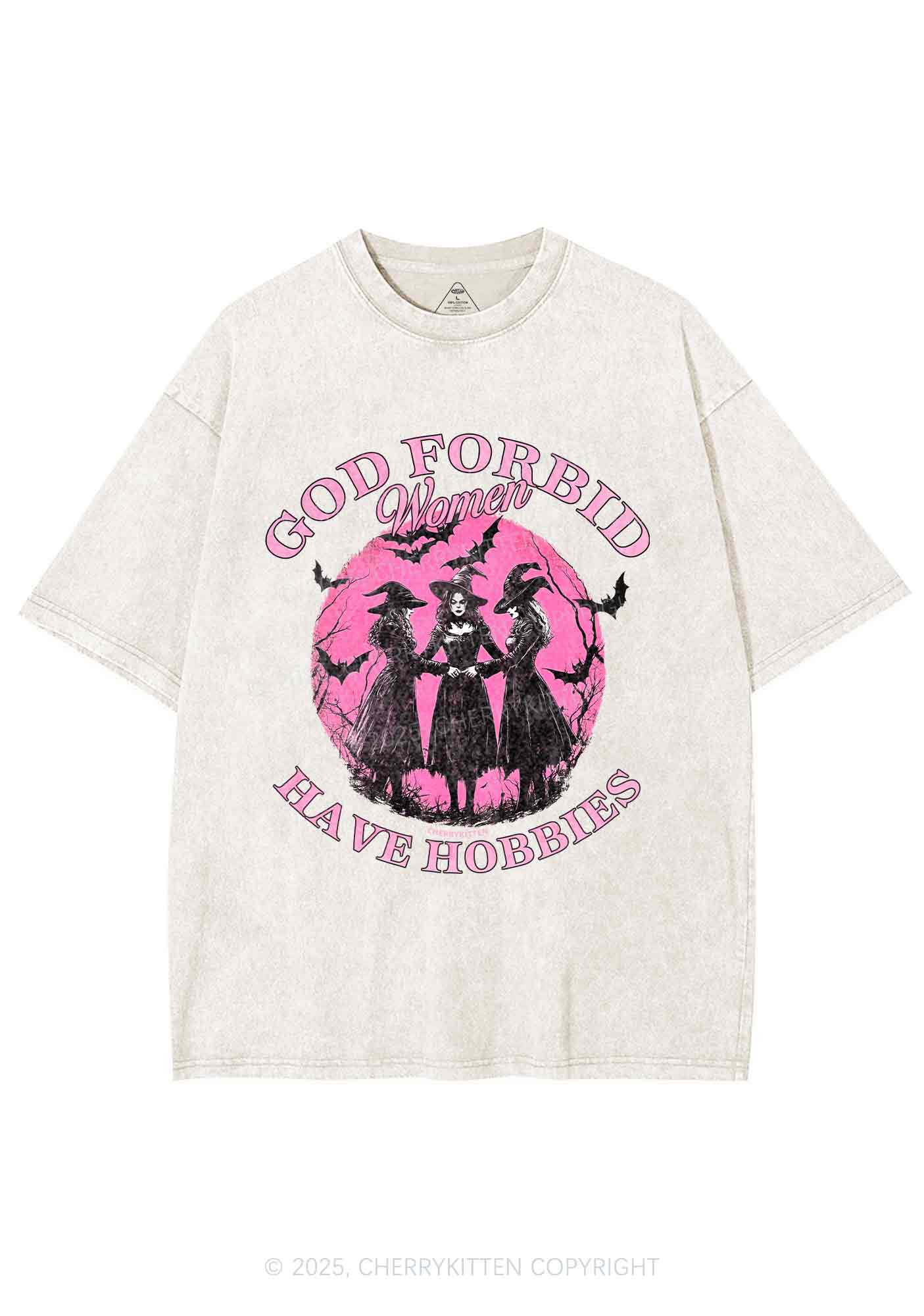 Halloween God Forbid Women Hobbies Y2K Shirts Washed Tee Cherrykitten
