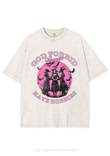 Halloween God Forbid Women Hobbies Y2K Shirts Washed Tee Cherrykitten