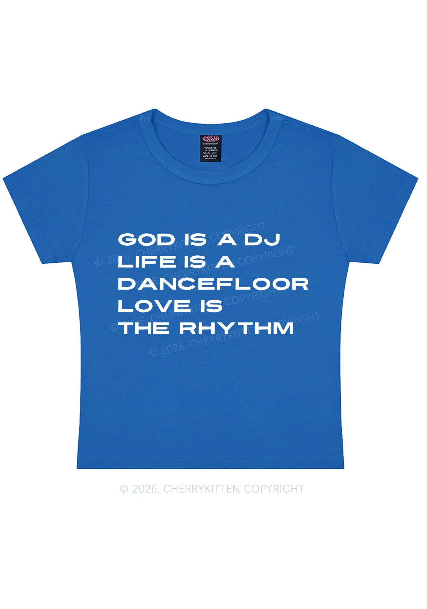 Love Is The Rhythm Y2K Baby Tee Cherrykitten